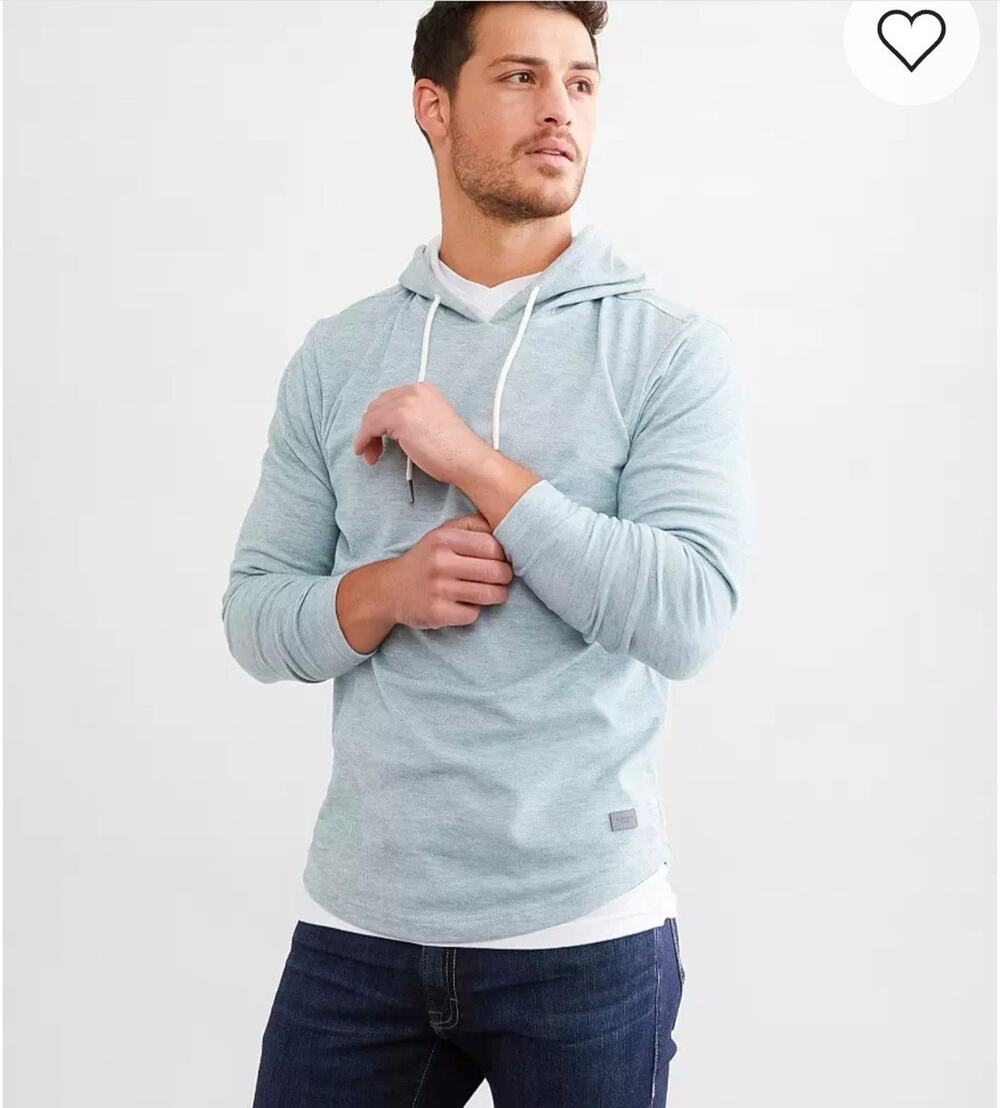 Out Post Stormy Sea Light Blue Brushed Knit Hoodie Men's Medium